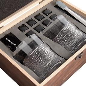 img 1 attached to 🎁 Gift Boxed Whiskey Glass and Whiskey Stones Sets - 8 Basalt Chilling Whisky Rocks with 2 Glasses - Perfect Whiskey Gifts for Men, Dad, Husband, Boyfriend, Boss