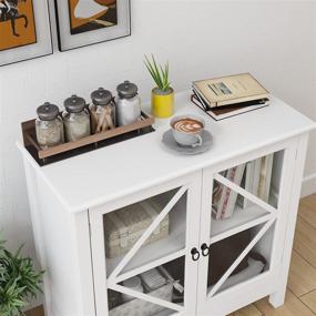 img 2 attached to 📦 Stylish RASOO Sideboard Cabinet and Buffet Storage with Double Framed Glass Doors - Organize and Display in Your Kitchen or Dining Room!