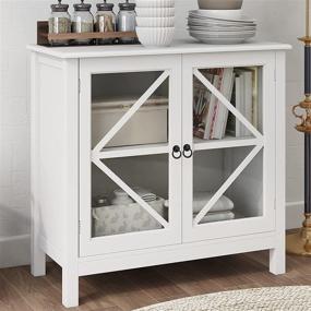 img 4 attached to 📦 Stylish RASOO Sideboard Cabinet and Buffet Storage with Double Framed Glass Doors - Organize and Display in Your Kitchen or Dining Room!