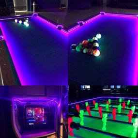 img 1 attached to ✨ High-Quality 40ft LED UV Black Light with 120 Units of 2835 LED UV Lamp Beads, 8 Modes, Flexible Blacklight Fixtures, Fairy String Lights with Remote for Fluorescent Party, Stage Lighting, Body Paint, and Halloween Decor