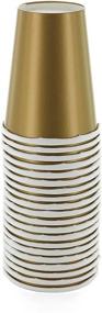 img 1 attached to ☕️ SparkSettings Disposable Paper Cups - Gold, Pack of 20 | Perfect for Hot and Cold Drinks: Coffee, Tea, Water or Juice!