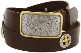 img 2 attached to Western Concho Women's Belts with Tanned Leather Accents