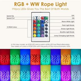 img 3 attached to 🌈 16.4ft RGBW 192 LED Rope Lights by SALKING - Flexible RGB Strip Light, Multicolor, Waterproof Tube Light for Indoor Outdoor Use - Connectable LED Lights for Bedroom -16 Colors Christmas Party Lights