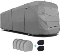 🚐 rvmasking heavy duty 6-layer class a rv cover with 4 tire covers and 2 extra windproof straps, ideal for 31.1-34 ft camper protection logo