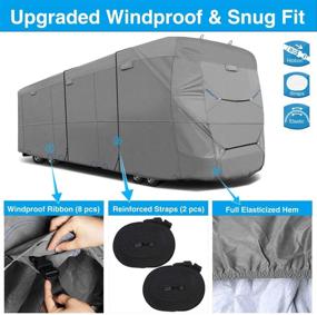 img 2 attached to 🚐 RVMasking Heavy Duty 6-Layer Class A RV Cover with 4 Tire Covers and 2 Extra Windproof Straps, Ideal for 31.1-34 ft Camper Protection