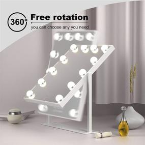 img 1 attached to 💄 FACEBOX Hollywood Vanity Mirror: Large Lighted Mirror with 3 Color Lights & Adjustable Brightness – Detachable 10x Magnification & LED Bedroom Mirror