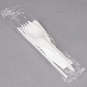 img 3 attached to 🍽️ BWS Individually Wrapped White Medium Weight Plastic Spork, Straw, and Napkin Kit: Case of 1000 - Convenient and Hygienic Disposable Cutlery Set