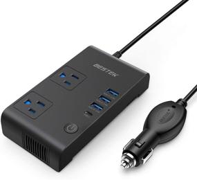 img 4 attached to 🚗 200W Car Power Inverter with 4 USB Ports, DC 12V to AC 110V Multi-Protection Charger Adapter - BESTEK, ETL Listed (Black)
