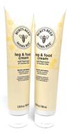 👣 burt's bees mama bee leg & foot cream with peppermint oil 3.38 fl oz (pack of 2) logo