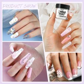 img 3 attached to 💅 Complete Acrylic Nail Kit for Beginners: Clear, White, Pink Acrylic Powder, Monomer Liquid, Glitter Powder, Brushes, Forms - Easy Nails Extension Set