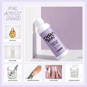 img 1 attached to 💅 Complete Acrylic Nail Kit for Beginners: Clear, White, Pink Acrylic Powder, Monomer Liquid, Glitter Powder, Brushes, Forms - Easy Nails Extension Set