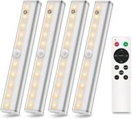 🔦 convenient remote control wireless under cabinet lighting 4 pack for room/kitchen/stairway – battery operated led closet light with remote/touch control логотип