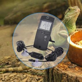 img 1 attached to Digital Reptile Thermometer Hygrometer Remote Fish & Aquatic Pets