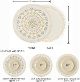 img 2 attached to 🍽️ OJIA Tassel Placemats: Stylish, Washable Décor Essentials