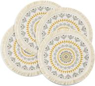 🍽️ ojia tassel placemats: stylish, washable décor essentials logo