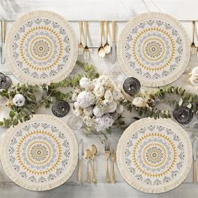 img 3 attached to 🍽️ OJIA Tassel Placemats: Stylish, Washable Décor Essentials