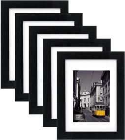 img 4 attached to eletecpro 5x7 Picture Frames Set of 5 - Display 4x6 or 3.5x5 Photos with or without Mat - Wall Gallery or Tabletop Photo Frames - Wall Mountable or Tabletop Display (Black, 5x7)