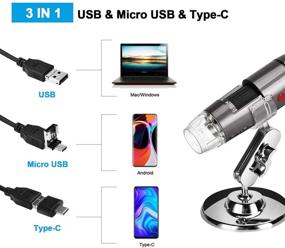 img 3 attached to 🔬 Gray USB Digital Microscope Camera 40X-1000X Handheld Mini Microscope for Students, Engineers, and Biology Lovers. Compatible with Windows 7, 8, 10, Android. Ideal for Microbiological Observations