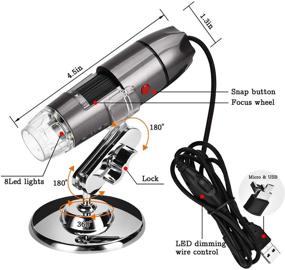 img 2 attached to 🔬 Gray USB Digital Microscope Camera 40X-1000X Handheld Mini Microscope for Students, Engineers, and Biology Lovers. Compatible with Windows 7, 8, 10, Android. Ideal for Microbiological Observations