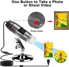 img 1 attached to 🔬 Gray USB Digital Microscope Camera 40X-1000X Handheld Mini Microscope for Students, Engineers, and Biology Lovers. Compatible with Windows 7, 8, 10, Android. Ideal for Microbiological Observations