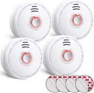 🔥 siterlink smoke detectors battery operated with led lights - gs528a, 4 pack: ul listed fire alarm for house with test-silence button & photoelectric sensor logo