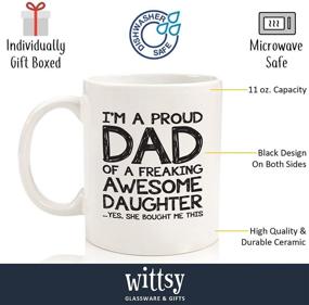 img 3 attached to 👨 Proud Father of an Amazing Daughter Funny Coffee Mug - Top Christmas Gifts for Dad from Daughter - Unique Xmas Gag Dad Gifts from Daughter, Wife - Cool Birthday Present Idea for Men, Him - Fun Novelty Cup