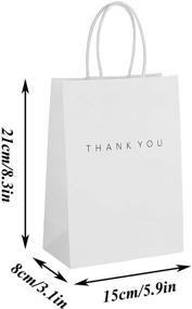 img 3 attached to 👜 Sdootjewelry Thank You Gift Bags, Pack of 50 White Paper Bags with Handles, 5.9 x 3.1 x 8.3'' Wedding Party Bags, Kraft Gift Bags, Retail Shopping Bags for Better SEO