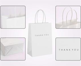 img 2 attached to 👜 Sdootjewelry Thank You Gift Bags, Pack of 50 White Paper Bags with Handles, 5.9 x 3.1 x 8.3'' Wedding Party Bags, Kraft Gift Bags, Retail Shopping Bags for Better SEO