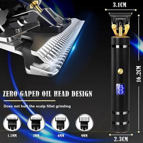 img 1 attached to 🔌 Cordless Rechargeable Hair Clippers for Men: Professional Zero Gapped T-Blade Trimmer Edgers with LED Display – Electric Beard Trimmer Shaver Hair Cutting Kit (Black)