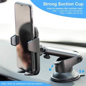 img 3 attached to 📱 Enhanced Car Phone Holder KLKE – Universal Cell Phone Holder for Car with Powerful Suction Cup – Dashboard/Windshield Car Phone Mount with Quick Release – Supports Landscape & Portrait Mode for iPhone Samsung Galaxy LG