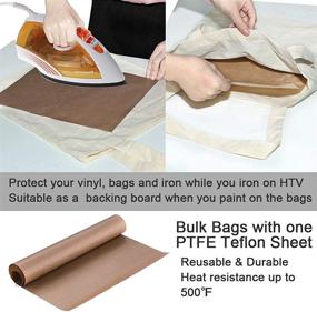 img 2 attached to 👜 Wholesale Bundle of 12 Blank Canvas Reusable Grocery Tote Bags for Crafts with Bonus PTFE Teflon Sheet - 15 x 16 Inch