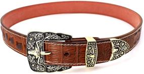 img 2 attached to West Star Embossed Everyday Crocodile Men's Accessories and Belts