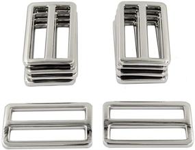 img 3 attached to 🔧 DGOL 10pcs 1-1/2 inch Slider Webbing Strap Tri Glide Buckles: Durable Zinc Alloy Slide Buttons Fasteners in Silver