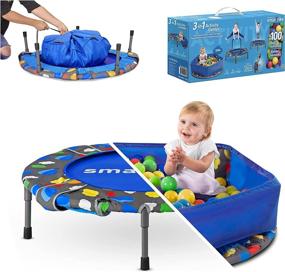 img 4 attached to 🎪 SmarTrike Toddler Trampoline: Fun and Safe Indoor Baby Trampoline with Handle for Ages 1-5 Years – Foldable Design, Ball Pit and Color Options Available!