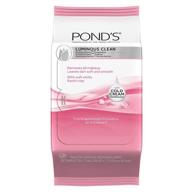 pond's luminous clean moisture towelettes: white | 28 count - freshen up your skin with ease! logo