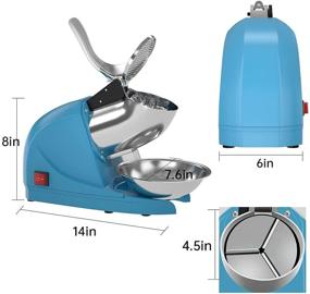 img 1 attached to 🍧 OKF Ice Shaver: Powerful Electric Three Blades Snow Cone Maker, Splash Prevention, Stainless Steel Construction - Home and Commercial Ice Crushers (Blue)