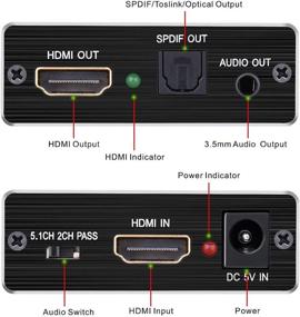 img 1 attached to 🔌 Tensun 4K HDMI Оптический конвертер с SPDIF TOSLINK с 3,5 мм RCA R/L стереоэкстрактором-сплиттером для Blue-ray PC Laptop Xbox One HDTV