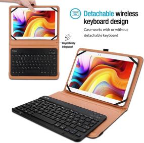 img 3 attached to 📱 ProCase 9-10.5 inch Tablet Keyboard Case - Slim Lightweight Cover with Detachable Wireless Keyboard, Adjustable Fixing Band - Black