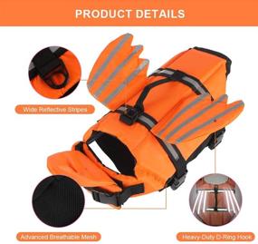 img 1 attached to 🐶 EMUST Adjustable Dog Life Jacket for Water Safety - XL Orange Pet Life Vest with Rescue Handle for Swimming Pool, Beach, Boating