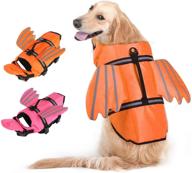 🐶 emust adjustable dog life jacket for water safety - xl orange pet life vest with rescue handle for swimming pool, beach, boating логотип