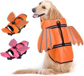 img 4 attached to 🐶 EMUST Adjustable Dog Life Jacket for Water Safety - XL Orange Pet Life Vest with Rescue Handle for Swimming Pool, Beach, Boating