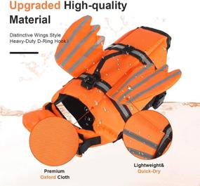 img 3 attached to 🐶 EMUST Adjustable Dog Life Jacket for Water Safety - XL Orange Pet Life Vest with Rescue Handle for Swimming Pool, Beach, Boating