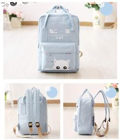 img 2 attached to 🎒 Authentic Japanese-Korean Canvas School Backpacks: A Perfect Blend of Style and Functionality