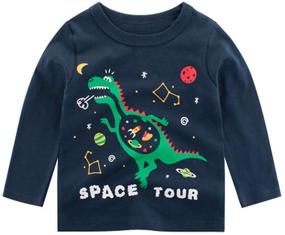 img 3 attached to Toddler 2 Pack Sleeve Dinosaur T Shirts Boys' Clothing for Tops, Tees & Shirts