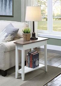 img 4 attached to 🌿 Convenience Concepts American Heritage Wedge End Table - Driftwood Top with White Frame