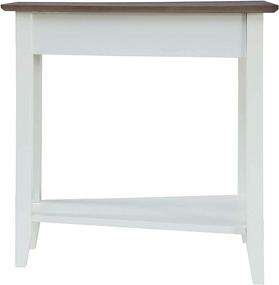 img 1 attached to 🌿 Convenience Concepts American Heritage Wedge End Table - Driftwood Top with White Frame