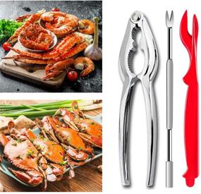 img 1 attached to 🦀 Seafood Tools Set - 24 Pcs Crab Crackers, Nut Cracker Forks, Opener Shellfish, Lobster Leg Sheller Knife - Kitchen Accessories