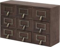 🗄️ rustic brown apothecary wood desk drawer set with 9 drawers by kate and laurel logo