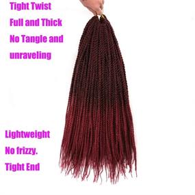 img 2 attached to 🔥 Geyashi Hair 6 Packs/Lot: 18 Inch 2Tone Dark Roots Ombre Senegalese Twist Crochet Hair Extensions - Jumbo Braids for Black Women (T1B/Burgundy Red Wine Color)