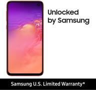 📱 samsung galaxy s10e unlocked android cell phone - us version, 128gb storage, fingerprint & facial recognition, long-lasting battery - flamingo pink logo